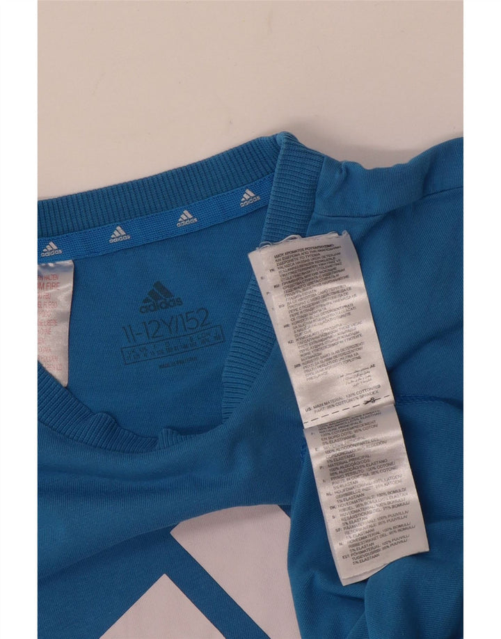 Adidas drenge grafisk t-shirt top 11-12 år blå bomuld