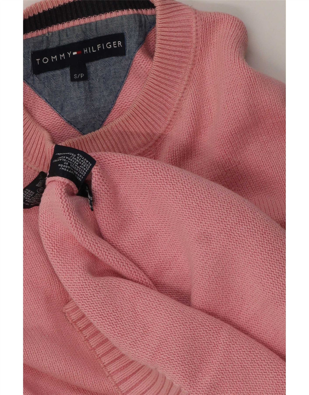 Tommy Hilfiger Herre Crew Neck Jumper Sweater Lille Pink Bomuld