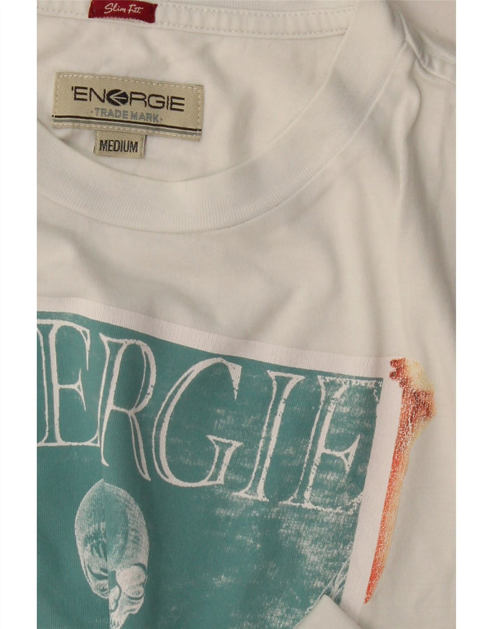 ENERGIE Herre grafisk T-shirt Top Medium White