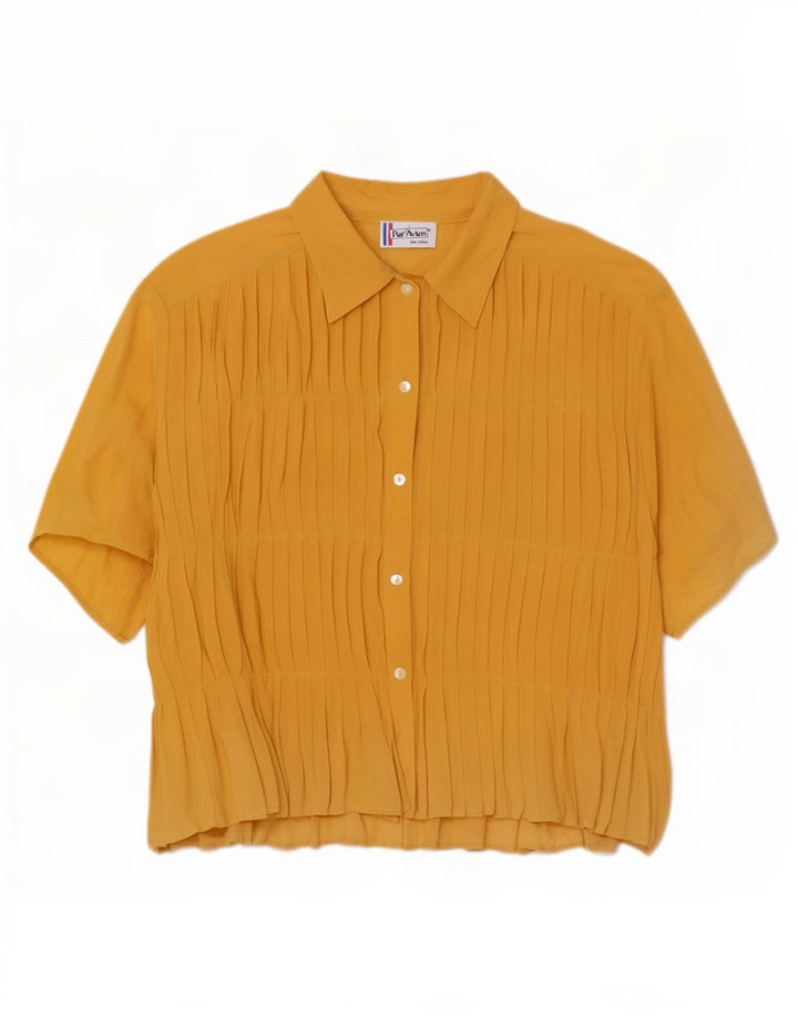 Par Avion Dame Kortærmet Oversized Skjorte Bluse IT 42 Medium Gul