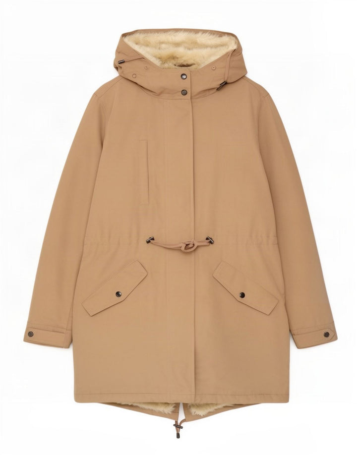 Marks & Spencer Dame Oversized Hooded Parka Jacket UK 14 Large Beige