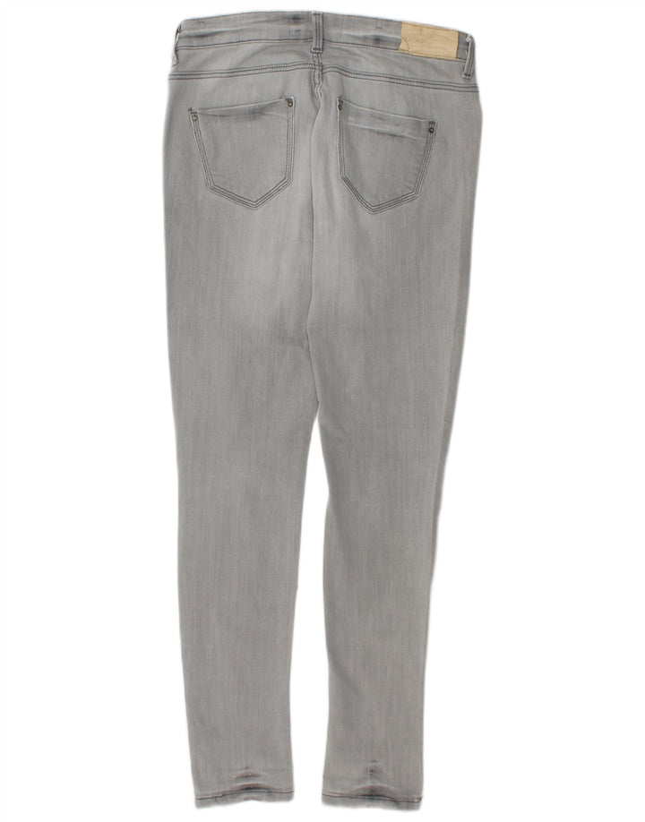 ZARA Dame Distressed Skinny Jeans EU 38 Small W28 L30 Grå Bomuld