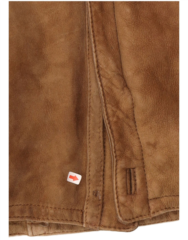 Vintage Herre Shearling Overfrakke UK 40 Large Brown
