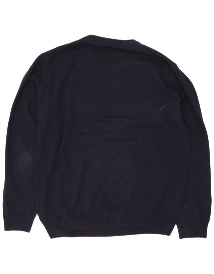Gant Herre sweater med rund hals XL marineblå lammeuld