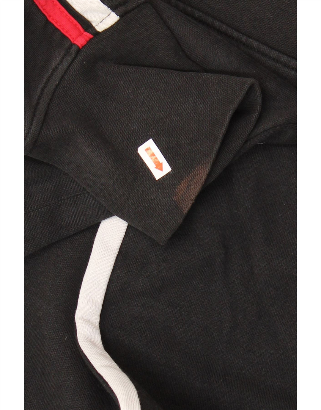 FILA Dame Crop Graphic Hoodie Jumper UK 18 XL Sort Colourblock Bomuld