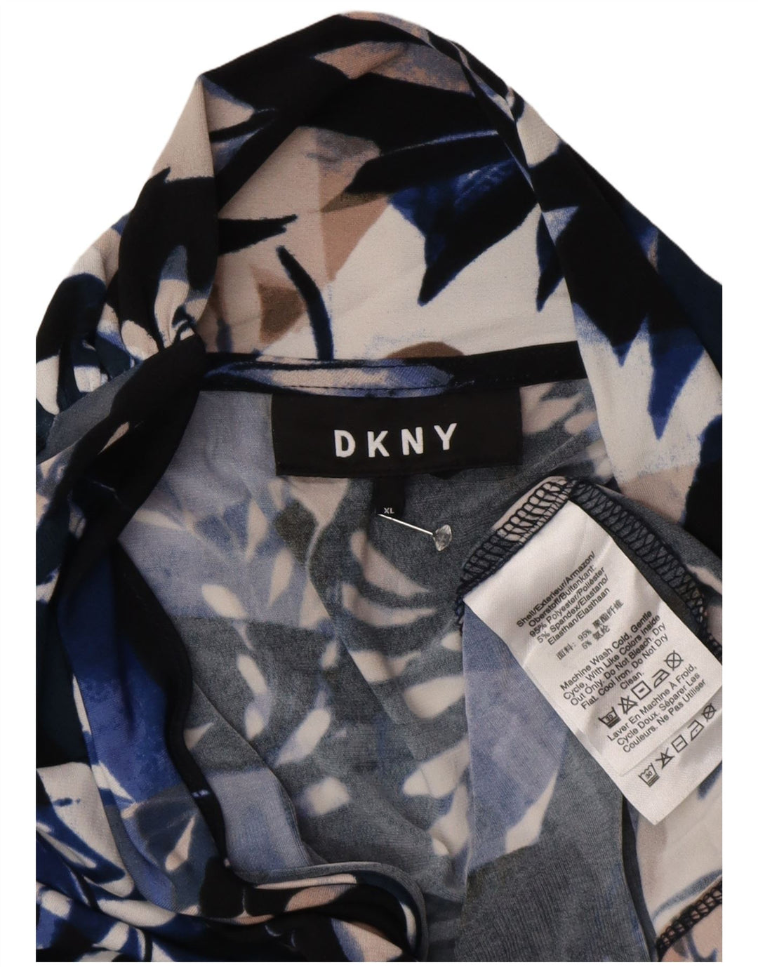 DKNY Damebluse Top UK 18 XL Flerfarvet blomsterpolyester