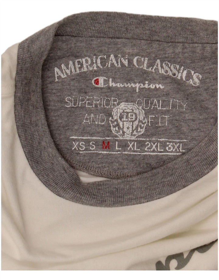 Champion Herre Grafisk T-Shirt Top Medium White