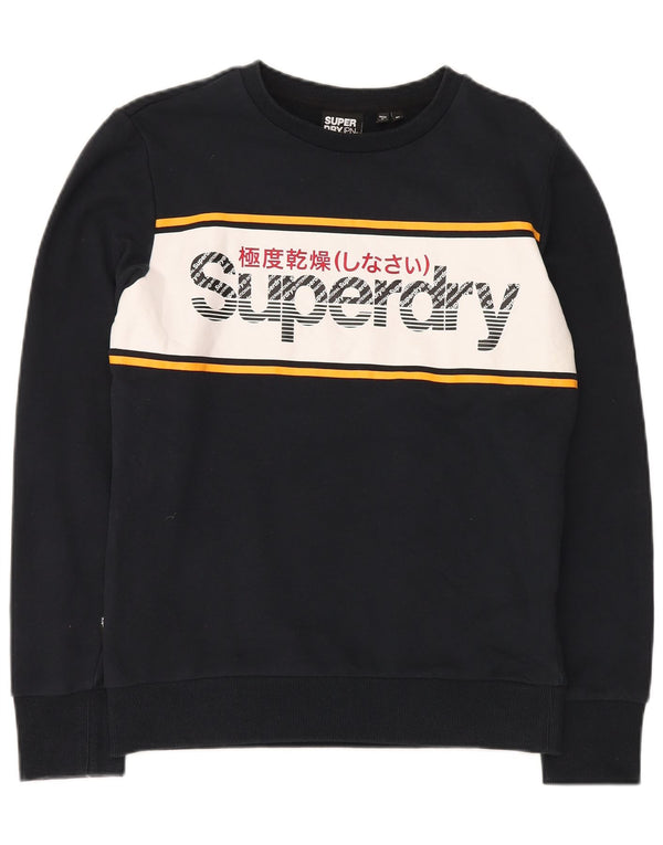 Superdry Grafisk Sweatshirt-trøje til mænd Medium Sort Colourblock Bomuld