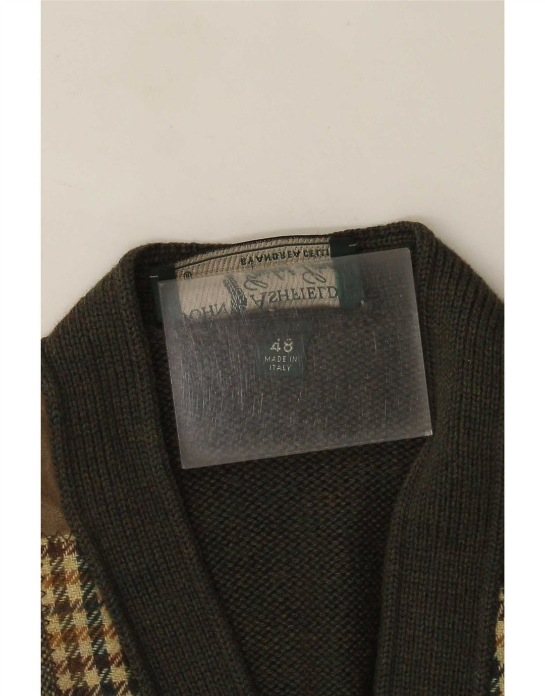 John Ashfield Herre Cricked Club Cardigan Sweater IT 48 Medium Green