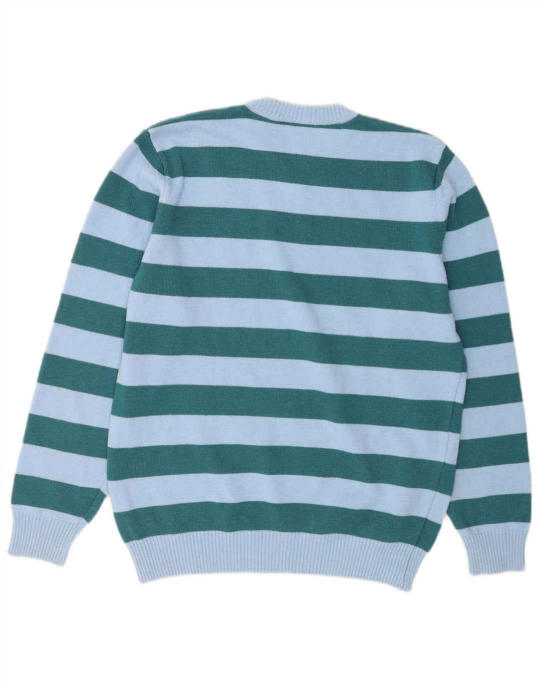 Lacoste Herre trøjetrøje med rund hals str. 4 Medium blå stribet uld