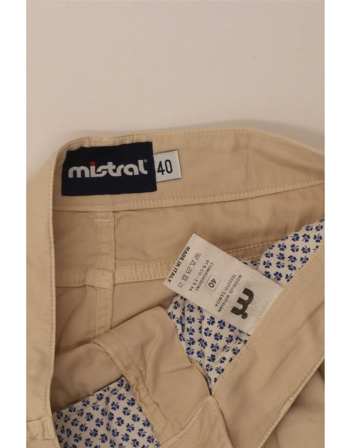 Mistral Dame Mini Nederdel IT 40 Small W32 Beige Bomuld