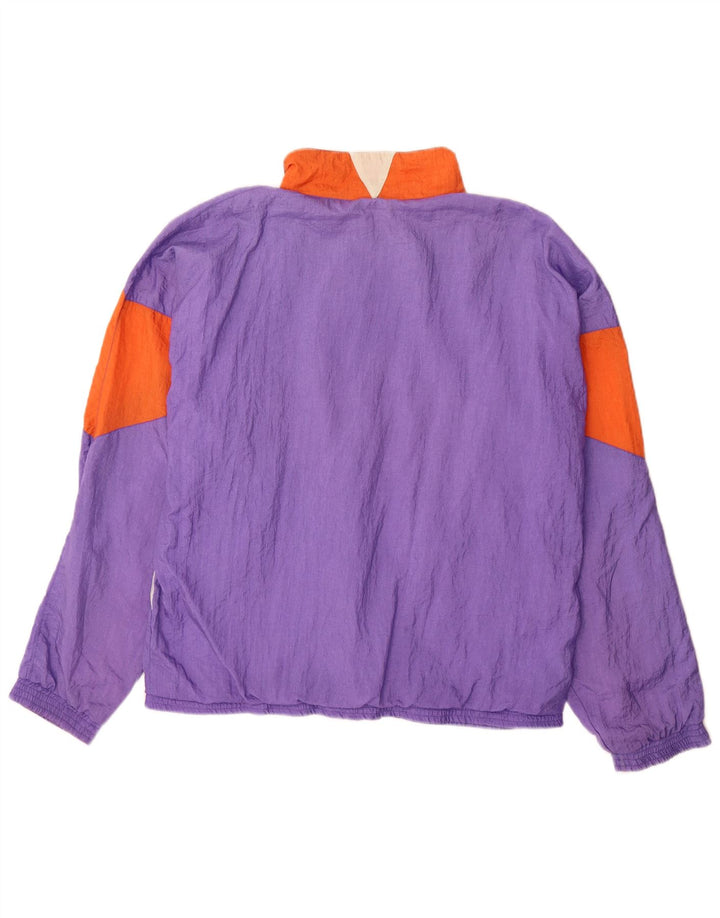 Frank Shorter Herre træningsdragt Topjakke Stor Lilla Colourblock Nylon