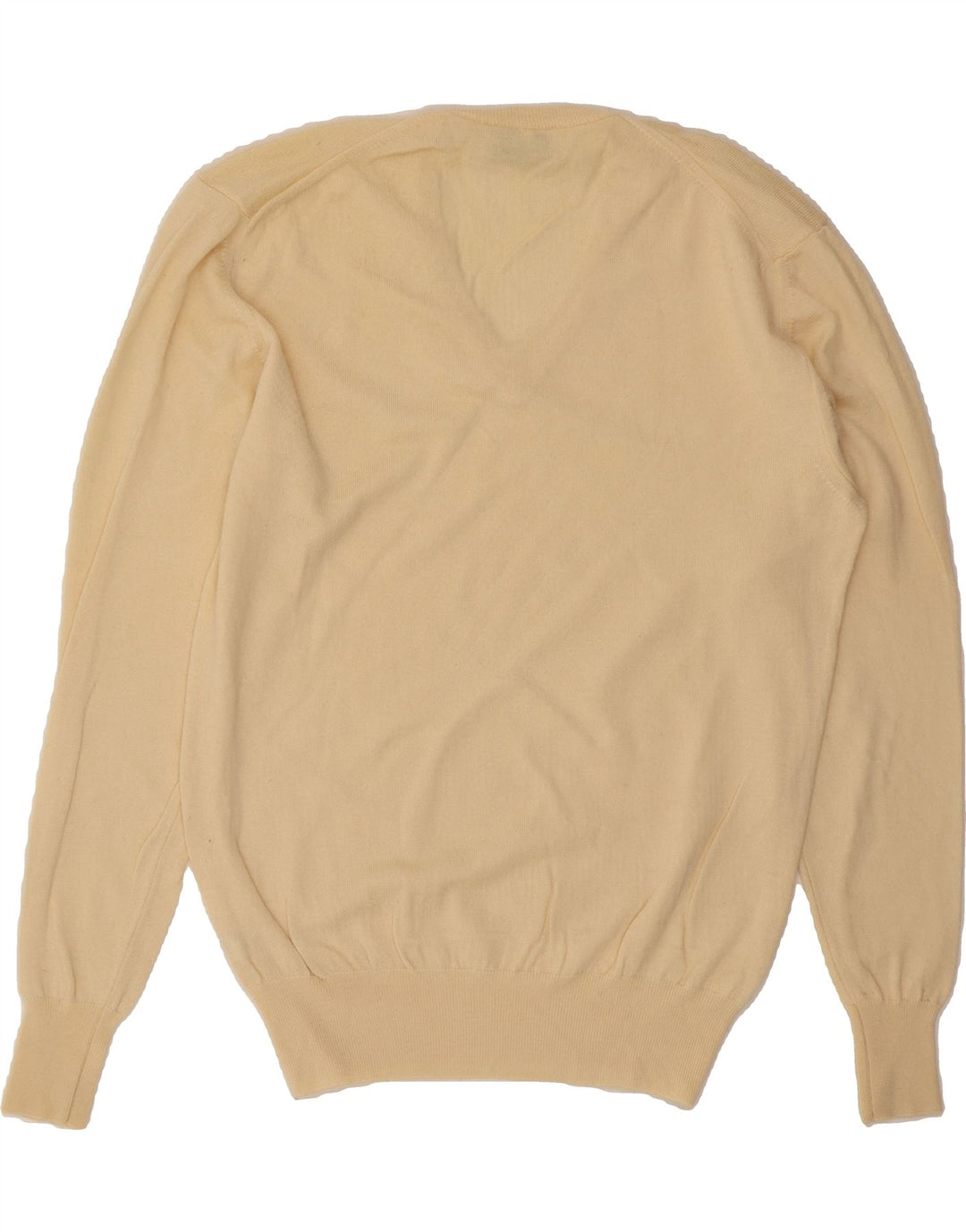 PIERRE CARDIN Mens V-Neck Jumper Sweater Medium Beige Wool Vintage Pierre Cardin and Second-Hand Pierre Cardin from Messina Hembry 