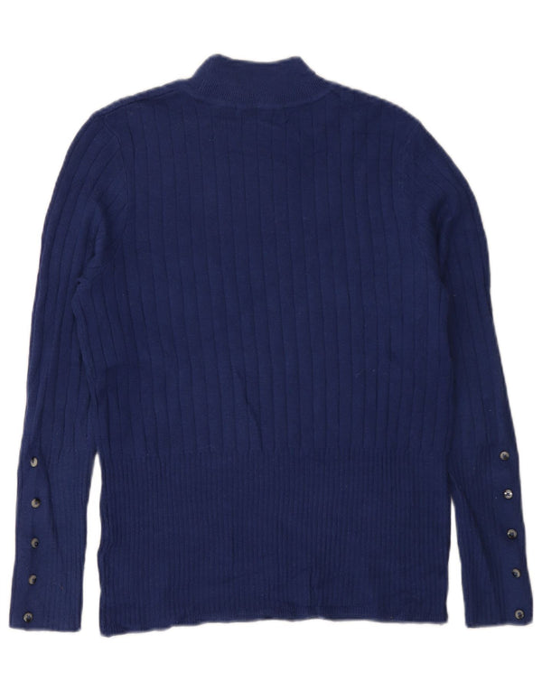 Marks & Spencer Dame Turtle Neck Jumper Sweater UK 14 Medium Blue