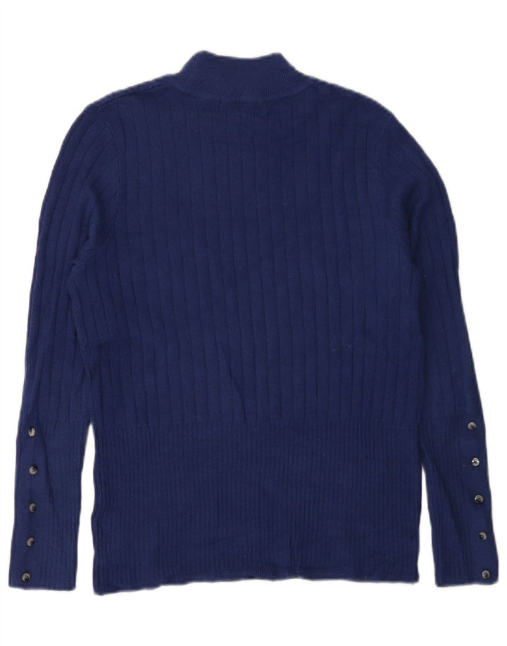 Marks & Spencer Dame Turtle Neck Jumper Sweater UK 14 Medium Blue