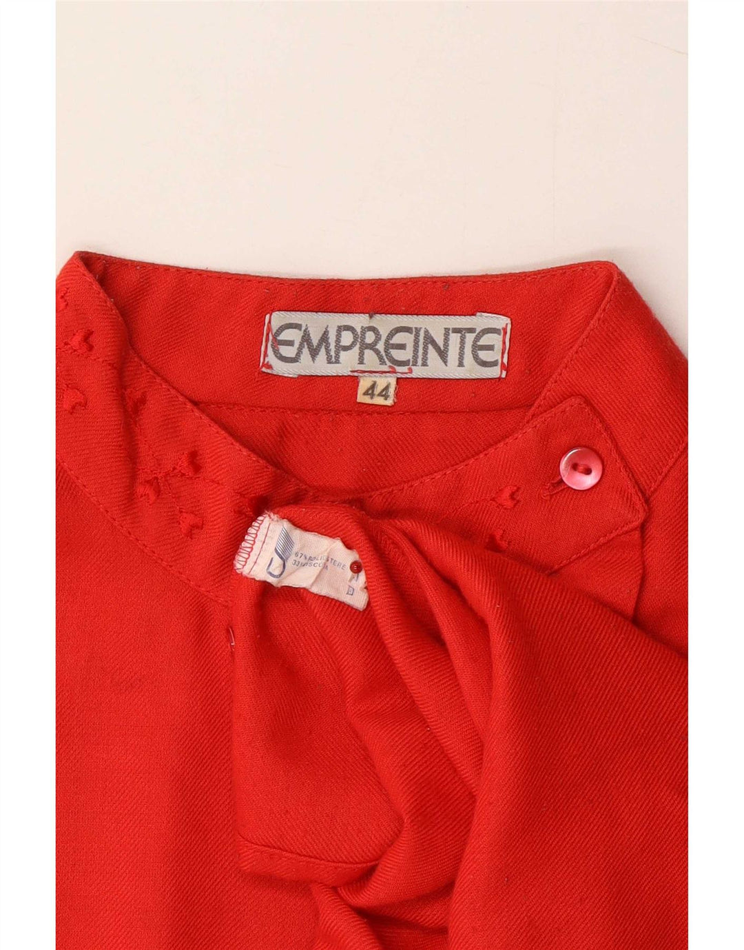Vintage dameskjorte bluse IT 44 Medium rød polyester
