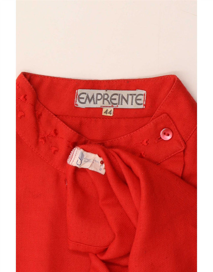 Vintage dameskjorte bluse IT 44 Medium rød polyester
