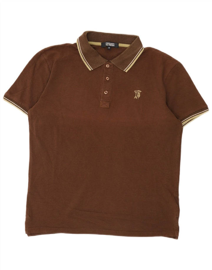 Trussardi herre poloshirt mellem brun stribet