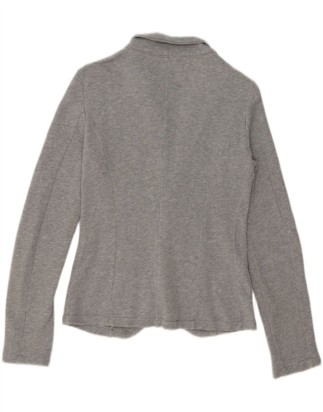 BENETTON Womens 1 Button Blazer Jacket UK 10 Small Grey Cotton Vintage Benetton and Second-Hand Benetton from Messina Hembry 