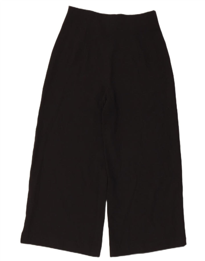 Zara Womens Wide Leg Cropped Trousers Medium W30 L24 Sort Polyester