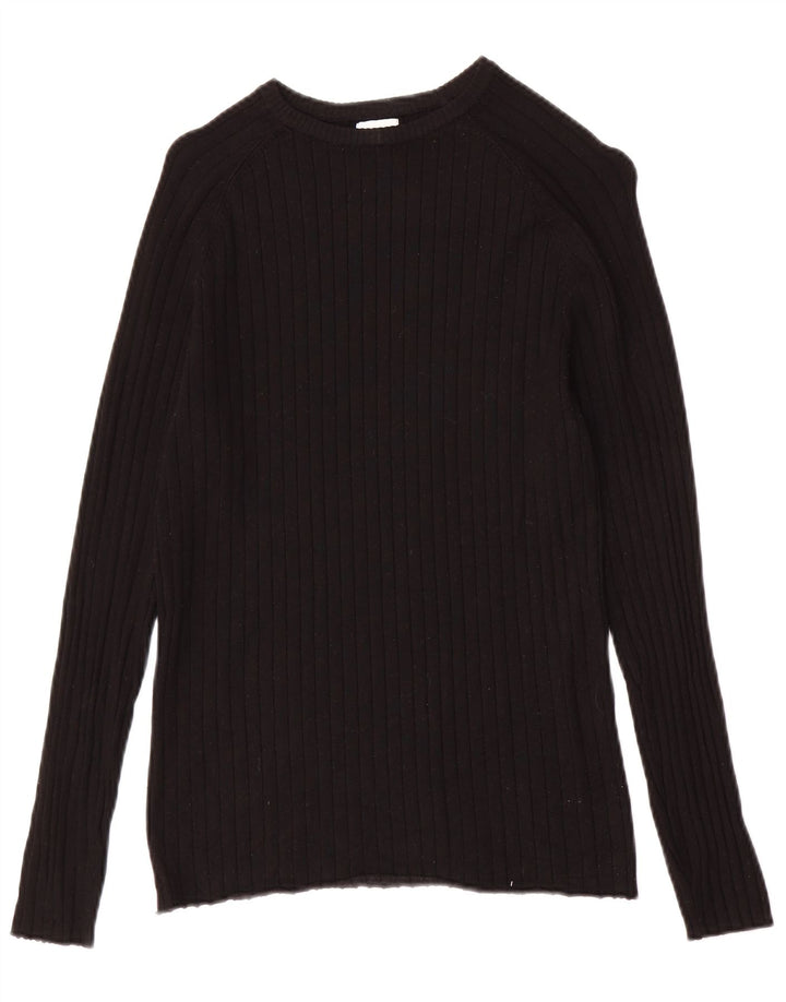 Zara Herre Boat Neck Jumper Sweater Small Black Viscose