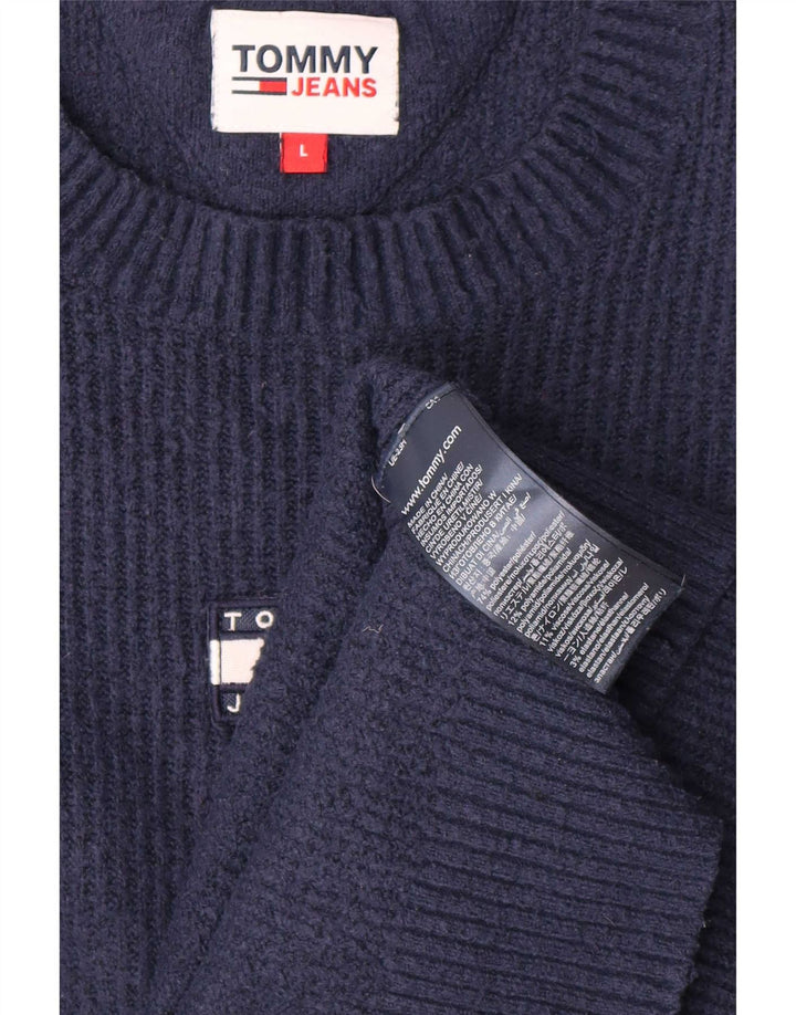 Tommy Hilfiger Herre Crew Neck Jumper Sweater Large Navy Blue Polyester