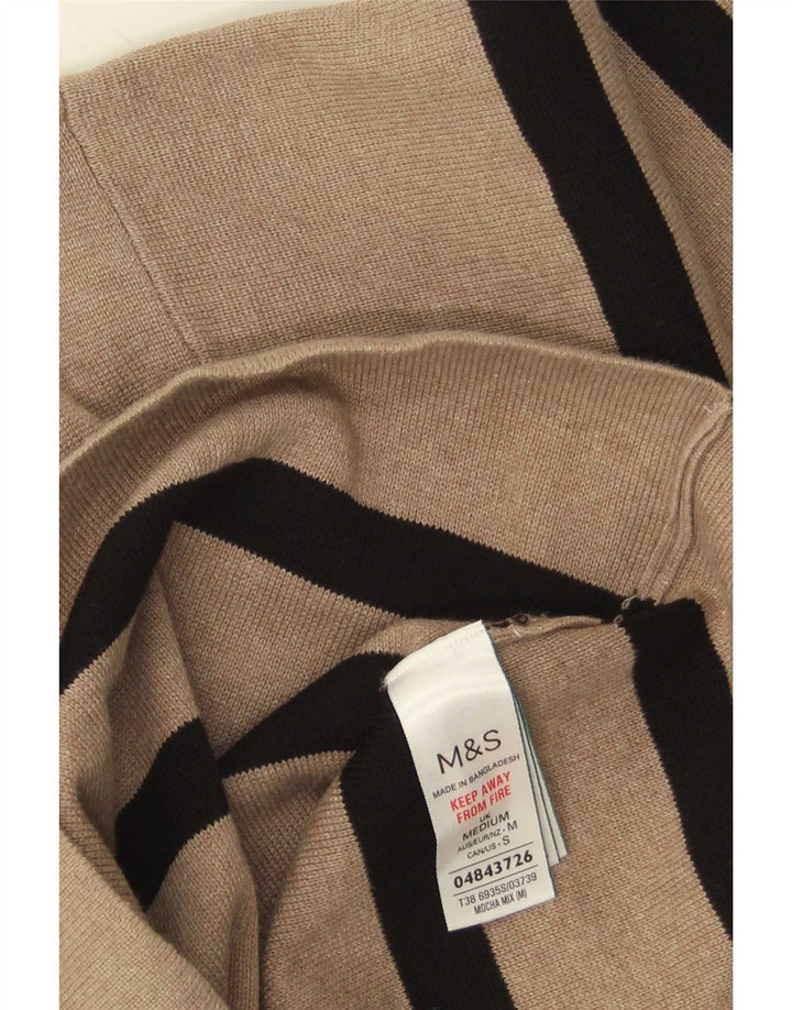Marks & Spencer Dame sweater med rund hals DK 12 Medium Beige Stribet