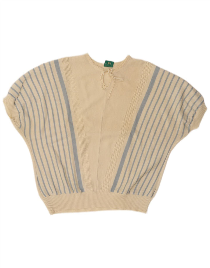 CANDA Womens Crop trøje med rund hals EU 44 XL Off White Stribet