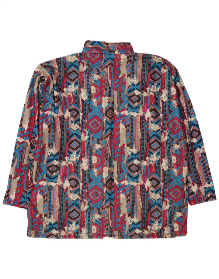 Enrico Leoni Mens Zip Neck Sweatshirt Jumper 2XL Multicoloured Geometric