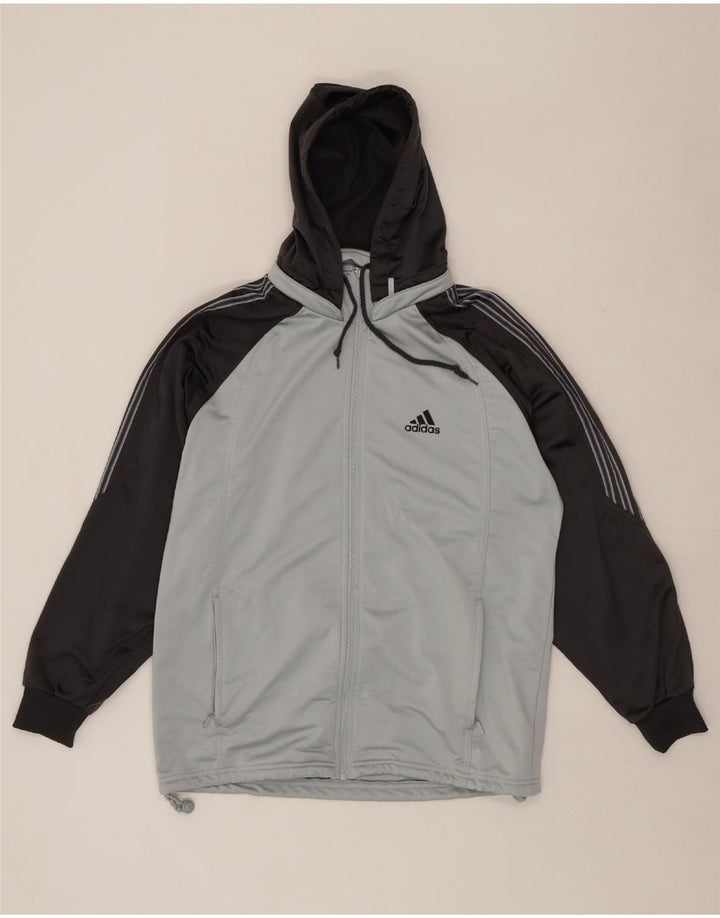 ADIDAS Mens Graphic Tracksuit Top Jacket UK 38/40 Medium Grey Colourblock Vintage Adidas and Second-Hand Adidas from Messina Hembry 