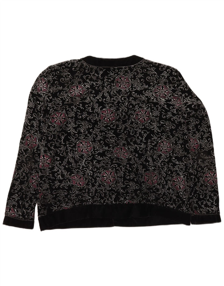 YESSICA Dame Oversized 6 Button Blazer Jacket EU 46 XL Black Floral