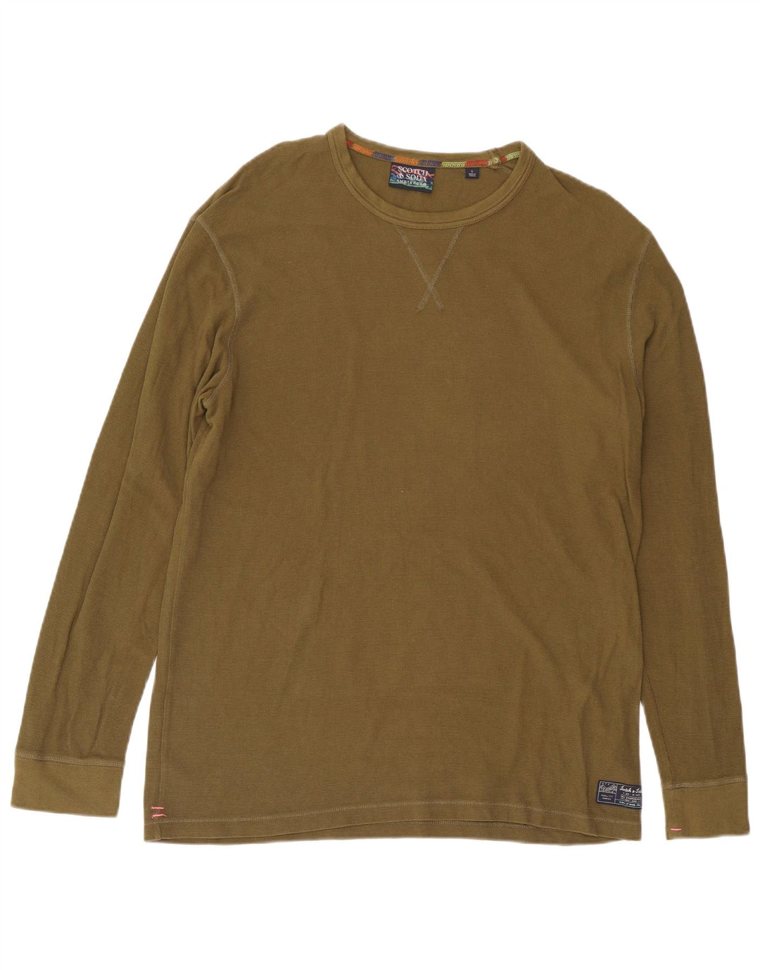 Scotch & Soda Herre Top Langærmet Stor Khaki Bomuld