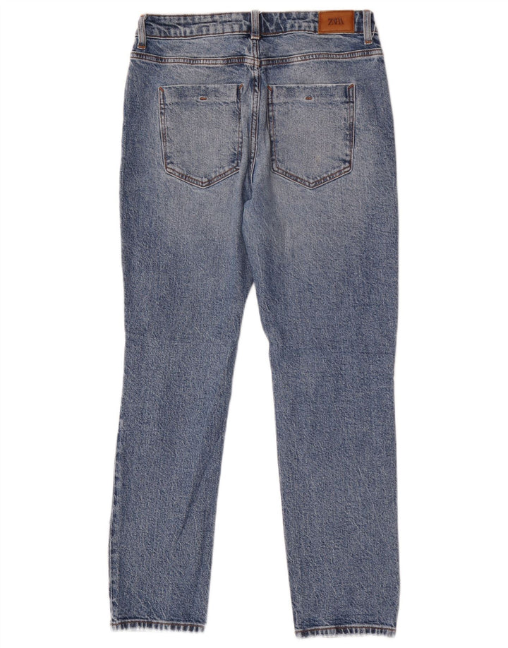 Zara Dame Distressed Slim Jeans EU 36 XS W26 L27 Blå