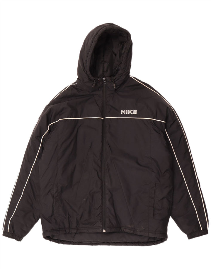 Nike Polstret hættejakke til mænd UK 42/44 Stor sort nylon