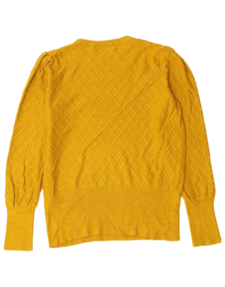 Marks & Spencer Dame sweater med rund hals DK 10 Lille gul ternet