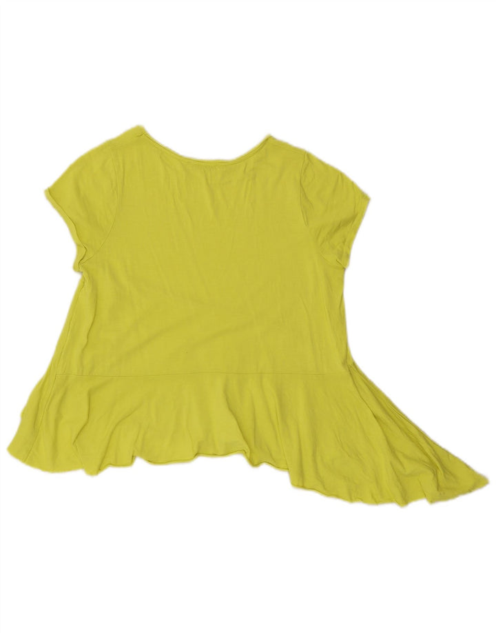 Zara Dame Asymmetrisk Bluse Top UK 10 Lille Grøn