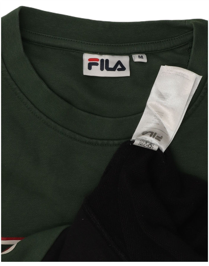 Fila Herre grafisk sweatshirt Jumper Medium Sort Colourblock Bomuld