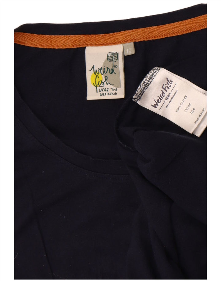 Weird Fish Damevest Top UK 16 Large Navy Blue Cotton