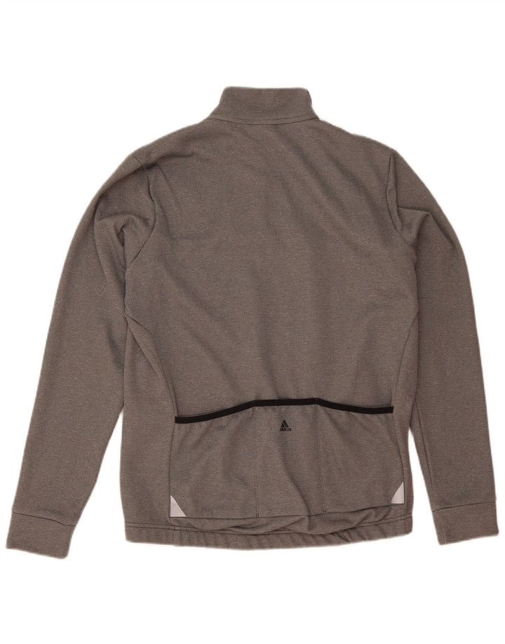 Adidas Sweatshirt med lynlås til mænd, stor grå polyester