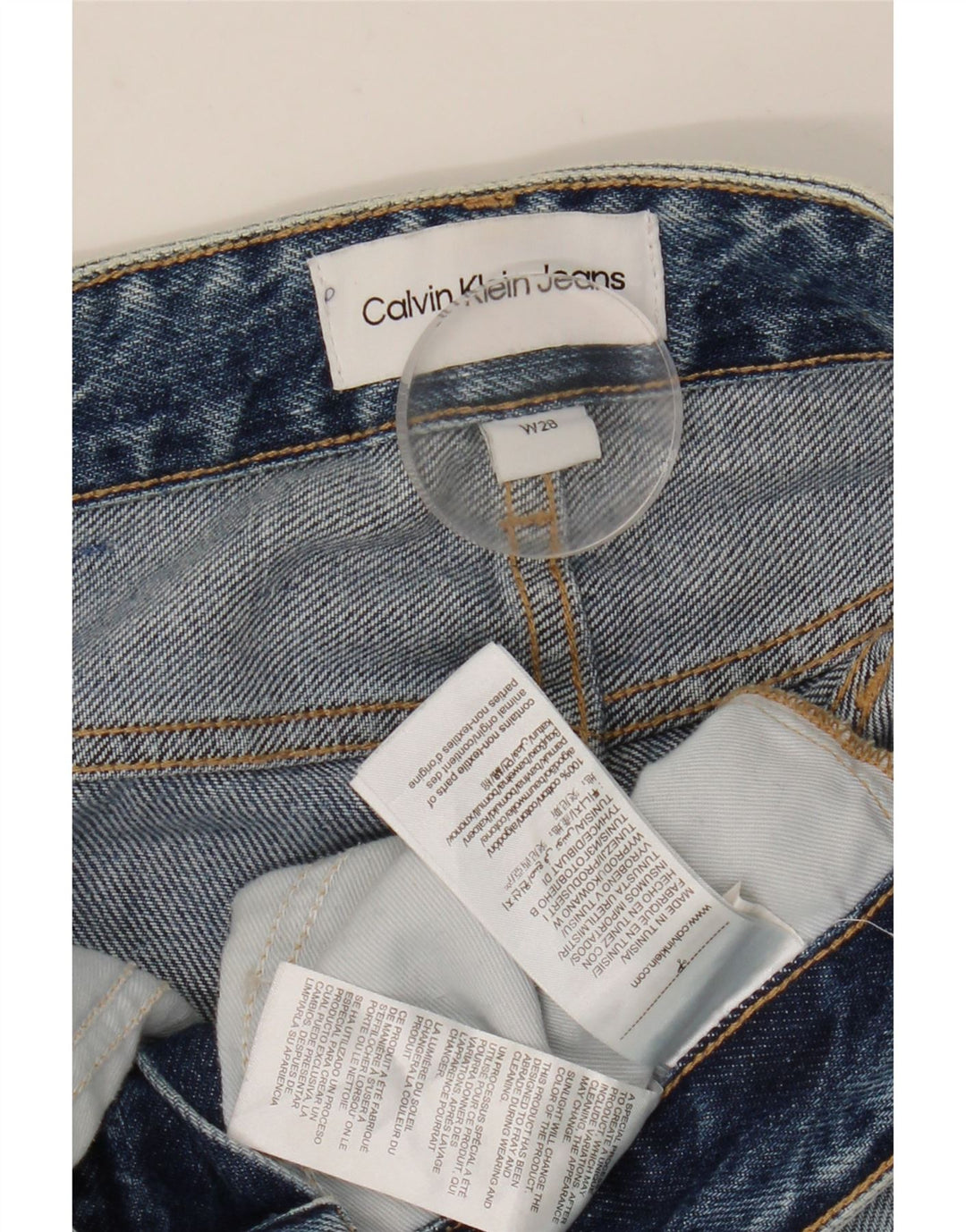 CALVIN KLEIN Kvinder Distressed Slim Jeans W28 L28 Blå Bomuld