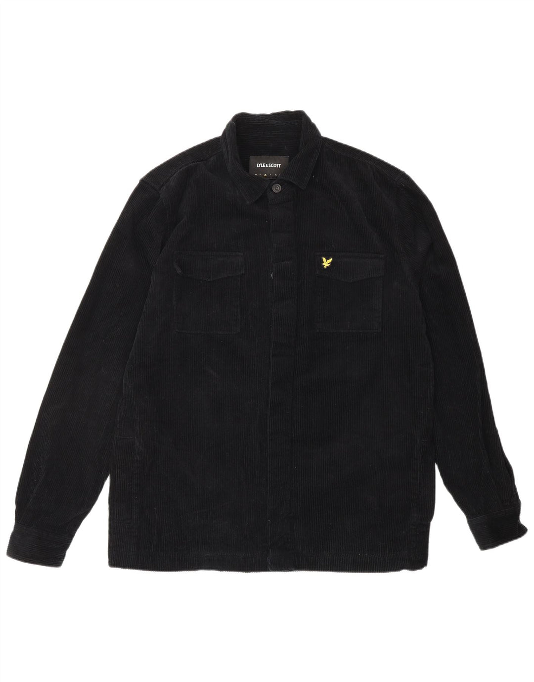 LYLE & SCOTT Herre fløjlsskjorte medium sort bomuld