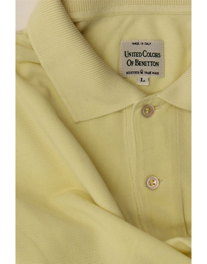 BENETTON herre polo shirt stor gul