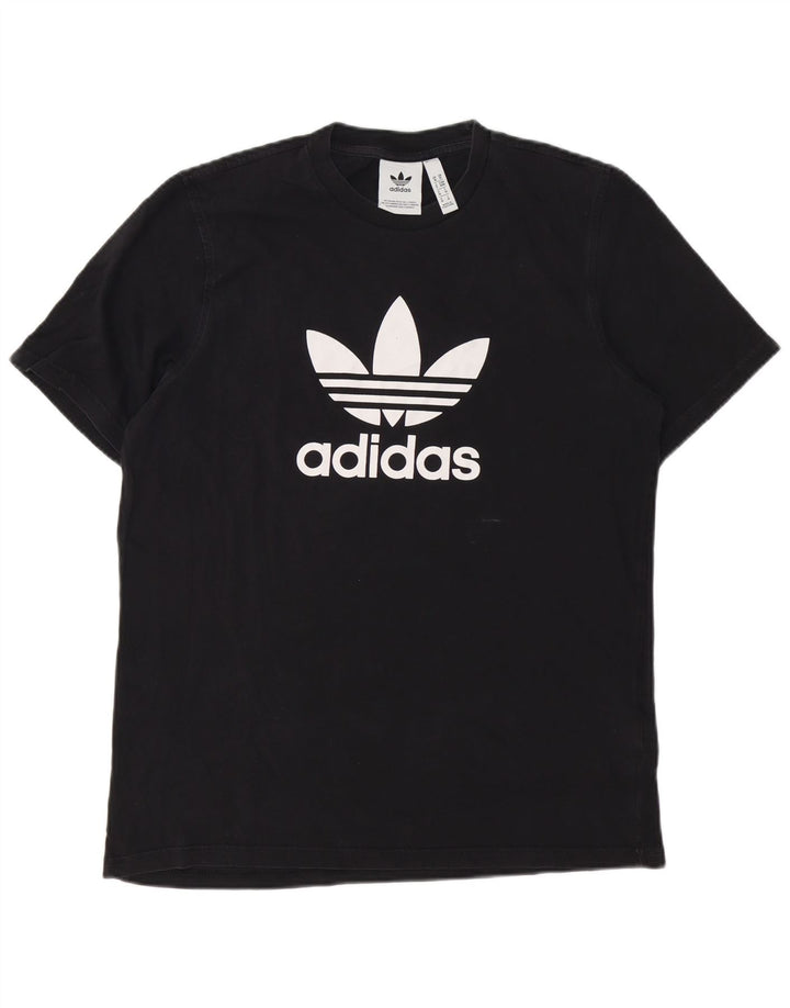 ADIDAS Grafisk T-shirt til mænd, medium sort bomuld