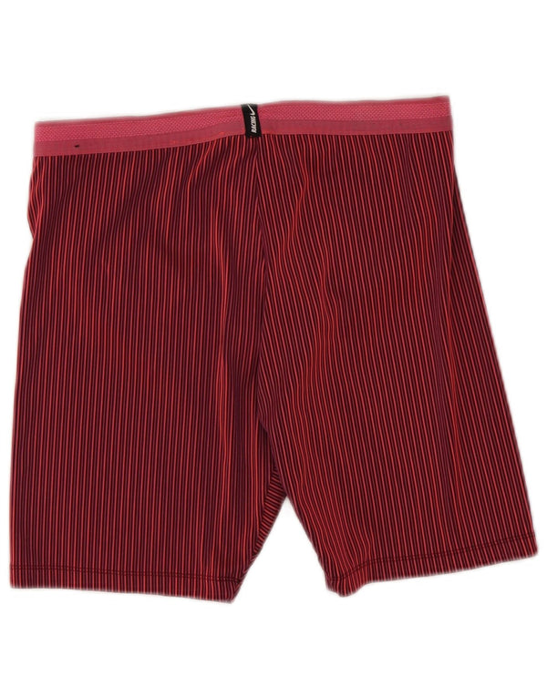 Nike Dame Dri Fit Sport Shorts UK 14 Large Rødstribet Polyester