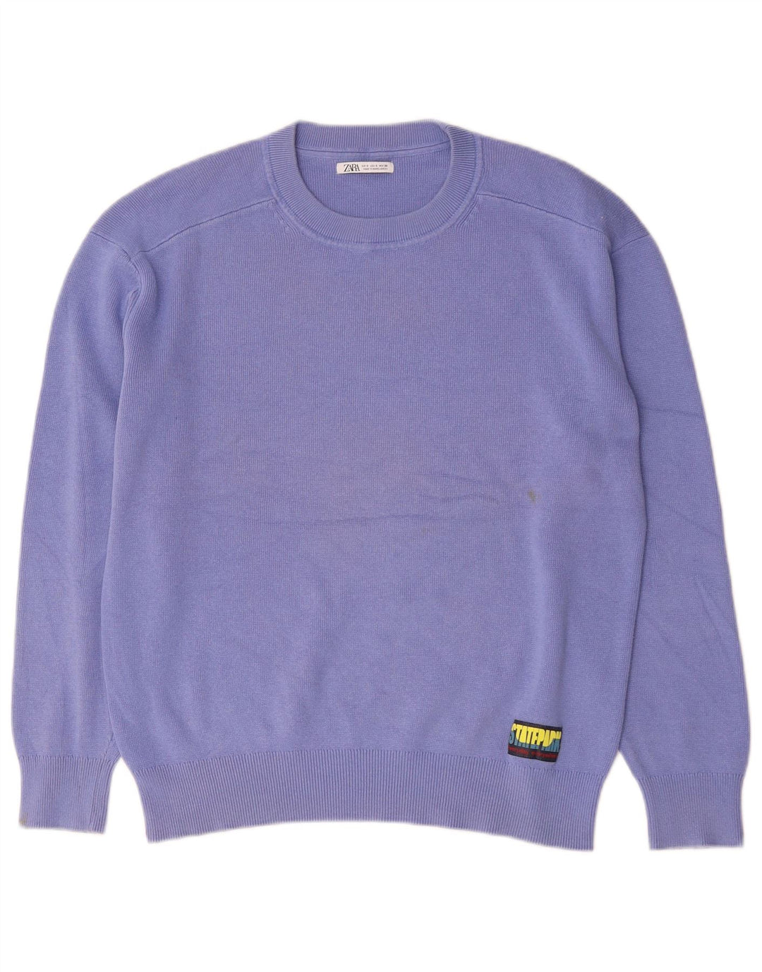 Zara Herre sweater med rund hals, lille lilla bomuld