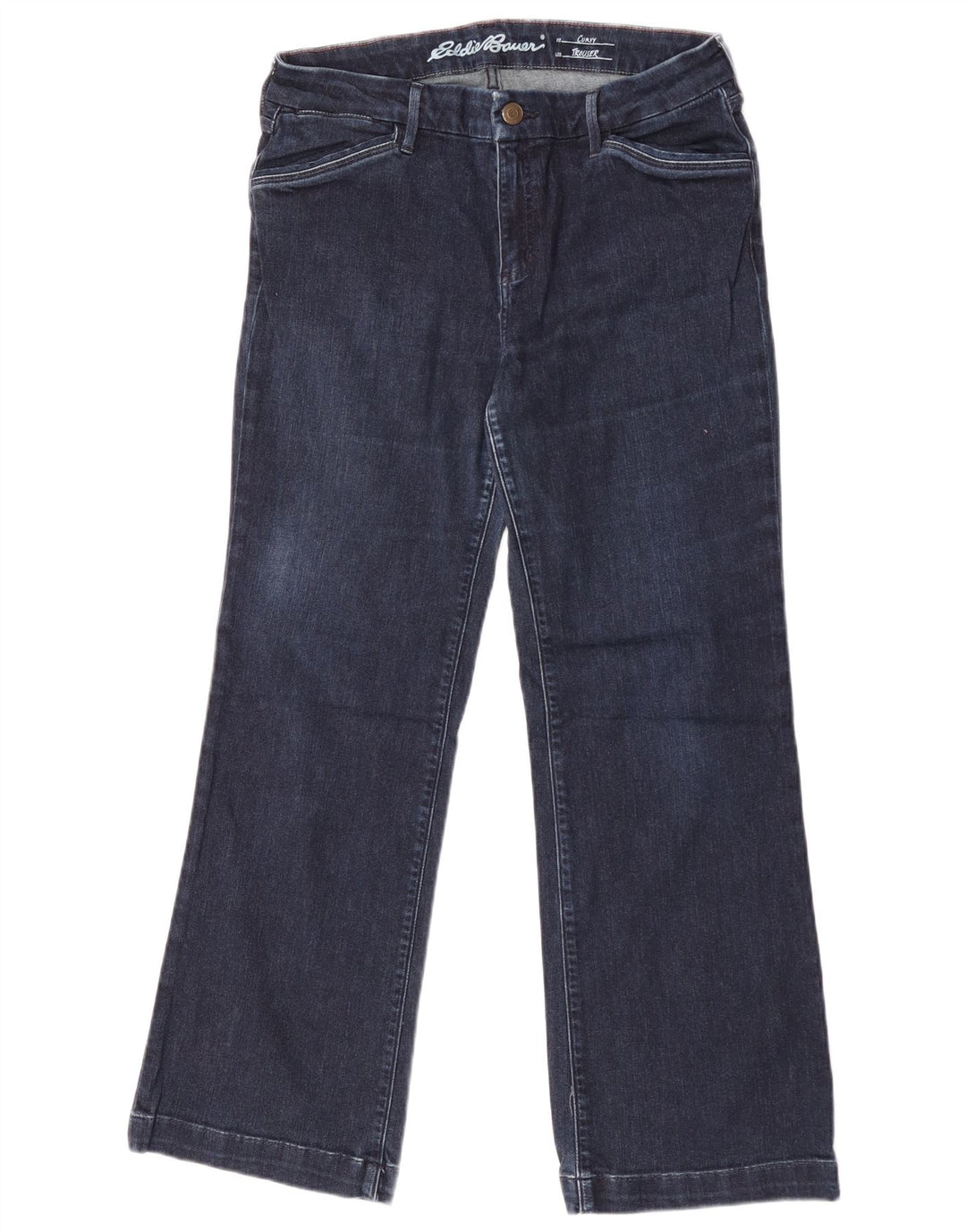 Eddie Bauer Dame Curvy Bootcut Jeans W32 L28 Marineblå Bomuld
