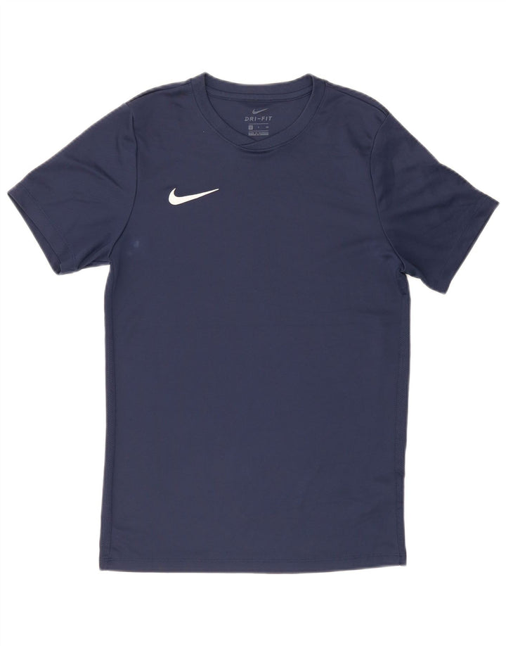 Nike Dri Fit T-shirt top til mænd, lille marineblå polyester