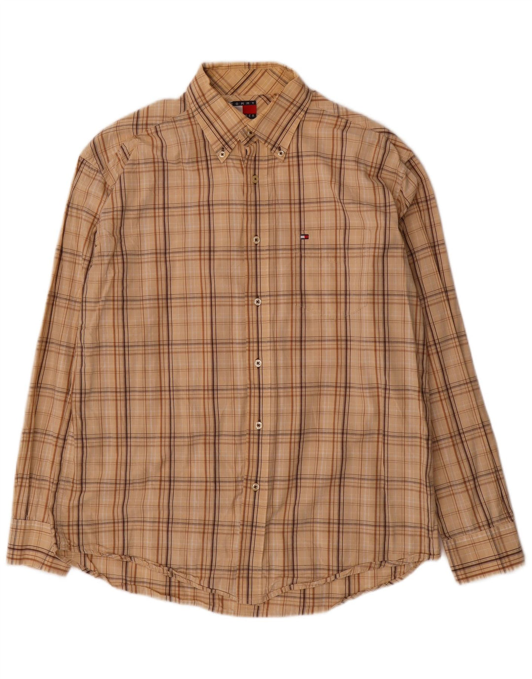 Tommy Hilfiger Herreskjorte Medium Beige Ternet bomuld