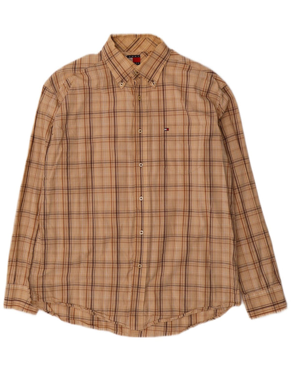 Tommy Hilfiger Herreskjorte Medium Beige Ternet bomuld