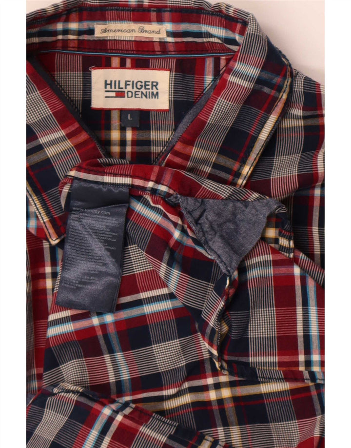 Tommy Hilfiger Herreskjorte Stor flerfarvet ternet bomuld